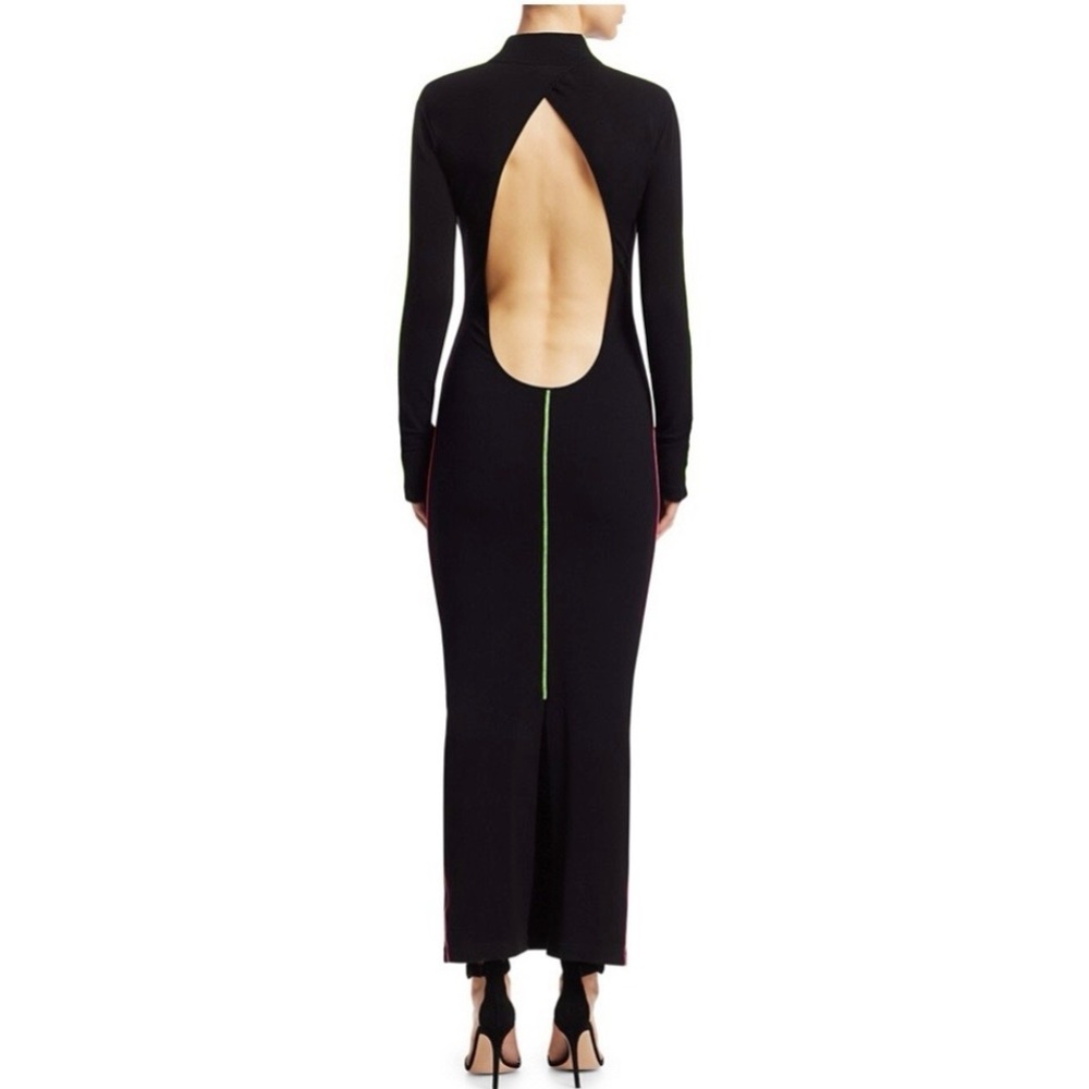NWT KIRIN Black Neon Piped Maxi Dress